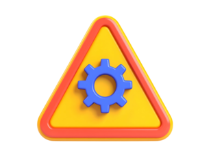 3D Gear Warning Icon