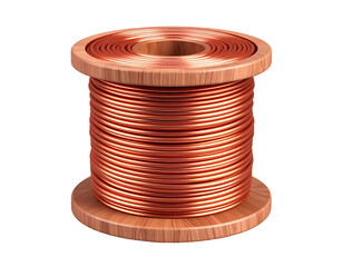 Copper Wire Spool 3D Illustration