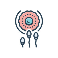 Color illustration icon for fertility;