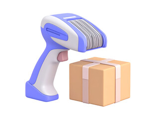 3D Illustration of Package Scanning