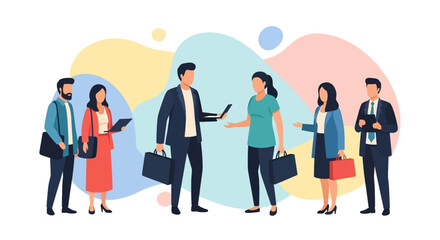 Diverse Business Team Collaboration: Illustration for Websites and Presentations