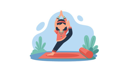 Woman doing yoga, perfect for wellness websites and brochures.