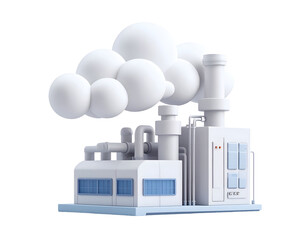 3D Cloud Factory Illustration