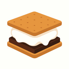 Delicious smores dessert with chocolate and marshmallow filling