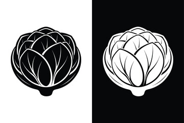 Brussels Sprouts Vegetable Icon silhouette. Simple and Stylish Vector Illustration