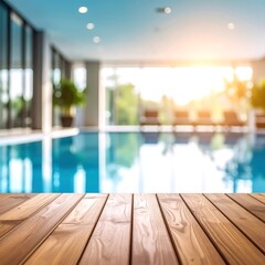 Blurred poolside interior