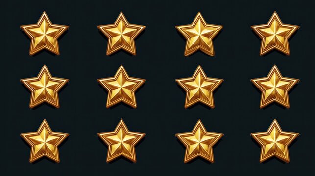 Golden star rating graphic