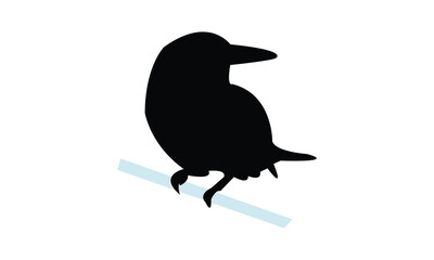 American pygmy kingfisher bird Silhouette Design  And Vector Illustration. 