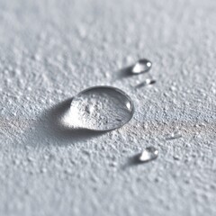 Clear Water Droplets on Textured Surface with Natural Lighting Effects
