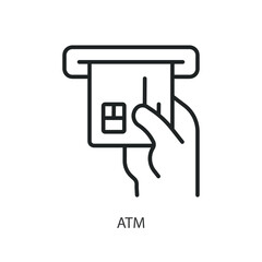 ATM thin line vector icons.