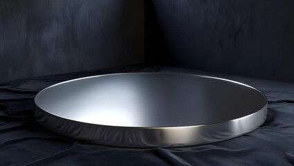  Abstract 3D floating circle platform in minimalist space             