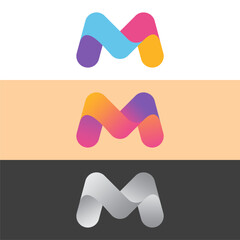 Modern Gradient Letter M Logo Set – Colorful and Minimalist Design