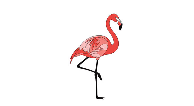 pink flamingo standing on one leg clip art preview