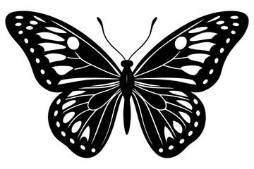 Vector art of silhouette of  butterfly isolated on white background