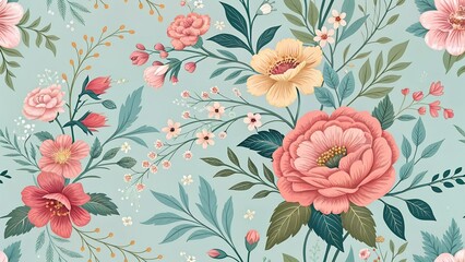seamless pattern with flowers