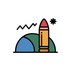 A cartoon of a bullet icon vector