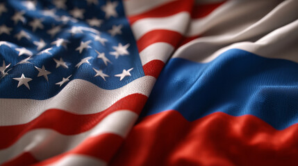 Comparative analysis of american and russian flags global context textile art close-up cultural significance