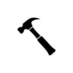 A black hammer with a handle