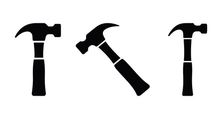 A black hammer with a handle set