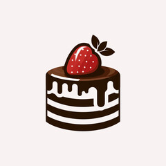 Chocolate Cake bakery shop logo design vector template. Sweet cake icon based logo design editable vector file. cup cake, slice cake, pasty, birthday cake vector