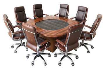 Conference room furniture isolated on transparent background