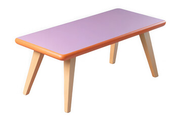 Small wooden bench isolated on transparent background