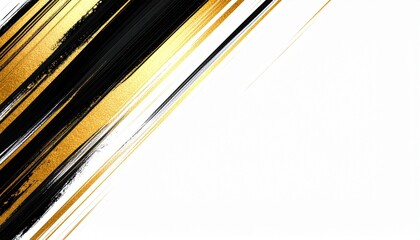 Elegant Black and Gold Brushstroke Abstract Background
