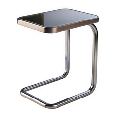 Modern chrome side table isolated on transparent background