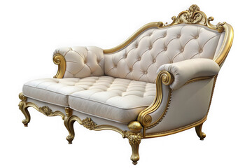 Elegant sofa isolated on transparent background