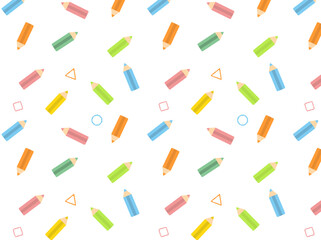 カラフルな色鉛筆のパターン背景