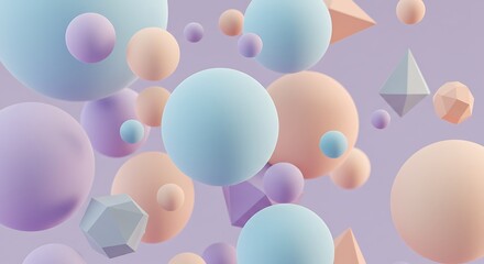 Pastel Dreams: Floating Geometry in 3D