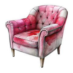 Elegant armchair isolated on transparent background