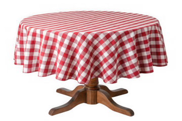 Red gingham tablecloth isolated on transparent background