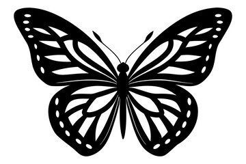 Vector art of silhouette of  butterfly tattoo 