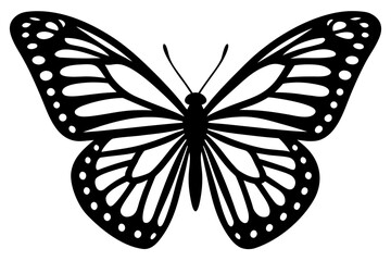 Vector art of silhouette of  black butterfly illustration
