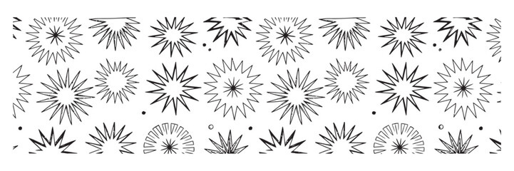 Obraz premium Black comic-style sparkle line vectors including burst effects and dynamic radial patterns. Ideal for adding energetic decorative elements to comics, illustrations, and graphic design projects