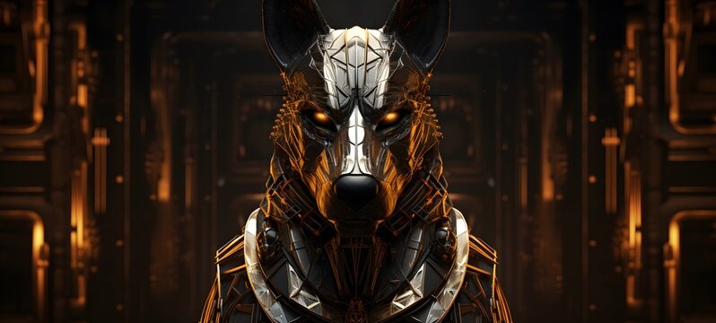 anubis Wireframe, highly detailed, cinematic lighting, generative AI