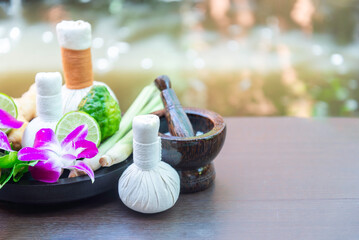 Spa Thai therapy treatment aromatherapy for body woman and for relax summer time. Lifestyle Concept
