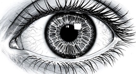 Obraz premium Intricate Graphite Eye Drawing: Monochrome Beauty