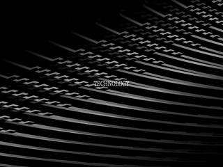 Black background vector luxury invitation card. Elegant wavy lines pattern on black background. Premium design illustration for wedding, vip cover template, grand opening, flyer, etc.