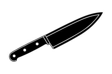 Kitchen knife vector silhouette illustration isolated on white background