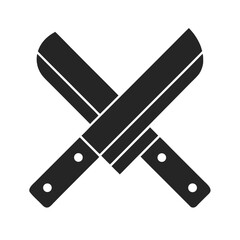 Kitchen knife icon  vector silhouette illustration isolated on white background