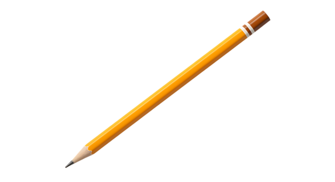 Studio Shot: Yellow No. 2 Pencil, Diagonally Positioned, Clean Background, Minimalist Style, Education Concept.