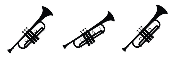 Trumpet silhouette vector artwork on a clean white background

