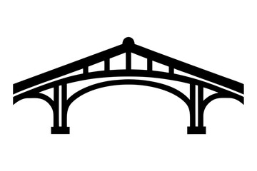 Arch Bridge Icon Vector Construction Viaduct Engineering Symbol