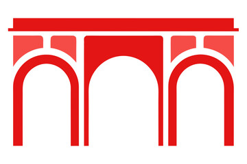 Arch Bridge Icon Vector Construction Viaduct Engineering Symbol