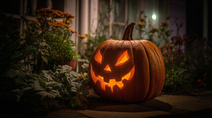 Obraz premium halloween pumpkin on a dark background