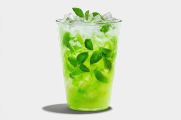 Iced Basil Lime Drink, Refreshing Summer Beverage