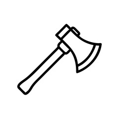 Axe illustration with simple line design in black and white  