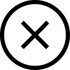 Cancel Cross in Circle Icon – Modern UI for Digital Error & Deletion

